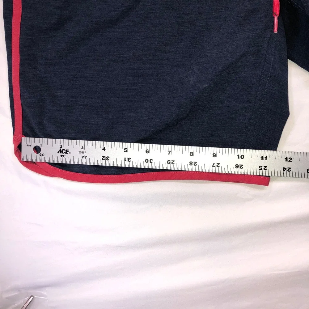 George Mens Swim Trunks Blue Cove Red Trim Board Shorts Size M 32-34 GM29397